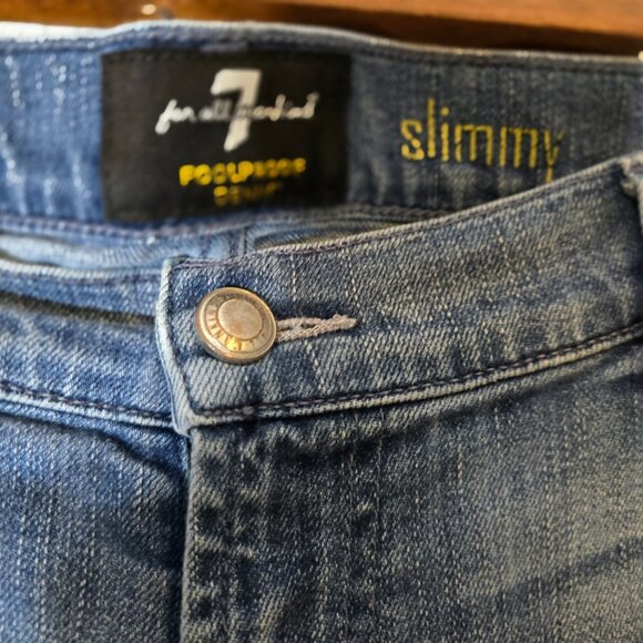 7 For All Mankind Foolproof Denim Jeans Size 40 Men's Slimmy Straight Leg - Picture 7 of 8